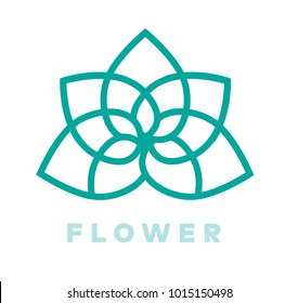 Modern Lotus Flower Logo Illustration Emblem