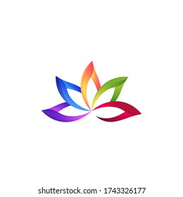 Modern lotus icon. colorful lotus design
