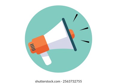 Modern Loudspeaker Megaphone Vector Graphic for Public Speaking, Loudspeaker icon, Megaphone sign, Announcement symbol, Communication device, Megaphone vector, Sound, Announcement