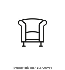 Modern lounge armchair line icon. Waiting room, comfort, seat. Chair concept. Vector illustration can be used for topics like business, design, furniture