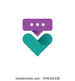 modern love chat logo. editable and easy to custom.