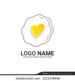 Modern love egg simple logo. Editable logo design