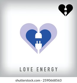 Modern love energy logo design. Creative romance design, corporate identity. vector