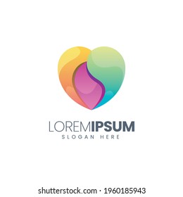 modern love or heart colorful logo perfect for dating technology logo