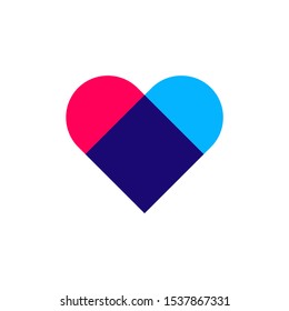 Modern love or heart logo design vector