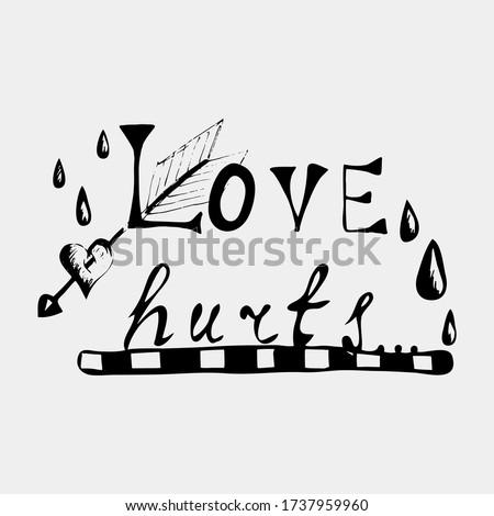  Modern love hurts, great design for any purposes. Broken heart.