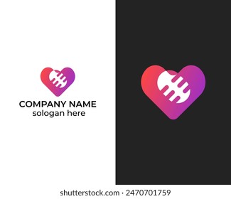 Modern Love icon with podcast combination logo design vector