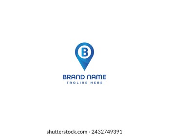 Modern love and location or letter logo design