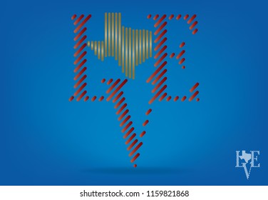 Modern Love Texas logo design concept, vector eps 10.