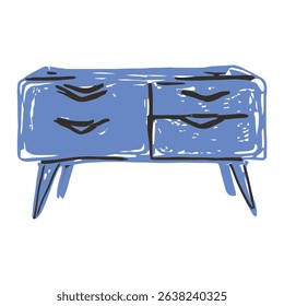 A modern low drawer unit with clean lines and minimalist design. Ideal for contemporary home and office spaces, providing both style and storage solutions for living rooms or offices.