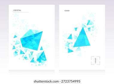 Modern Low Poly Blue Geometric Business Cover