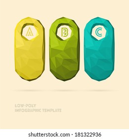 Modern Low Poly Infographic Options Template - Vector Illustration