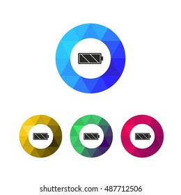 Modern Low Poly Ring Battery Icons