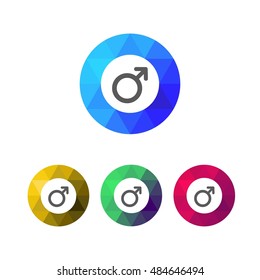 Modern Low Poly Ring Male Symbol Icons
