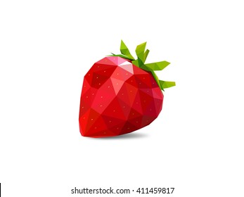 Modern low poly strawberry illustration with vibrant geometric design. Perfect for food graphics, art projects, posters, and digital designs. Add a fresh, abstract touch to your creative work!