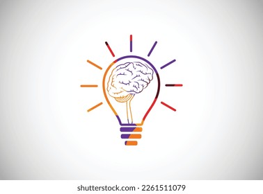 Modern low poly style brain logo design, Geometric and triangle brain logo icon sign symbol.