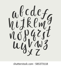 Modern lower case vector alphabet. Calligraphy letters. 