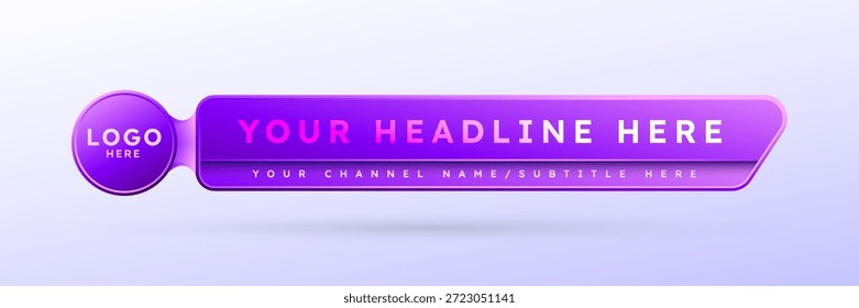 Banner Moderno Inferior do Terceiro Lugar para Títulos de Mídia de TV e Notícias Transmitidas