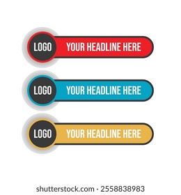Modern lower third banner design template

