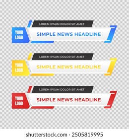 Modern Lower third banners set template vector