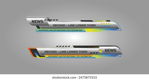 Modern lower third broadcasting banner template design