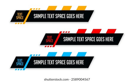 modern lower third display bar banner for tv broadcasts vector