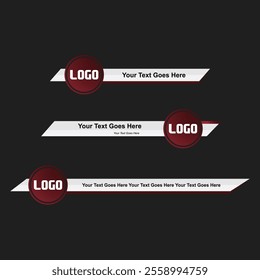 Modern lower third vector design red color