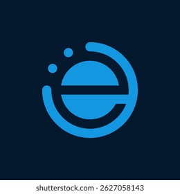 Modern Lowercase E Inside Circular Shape Art