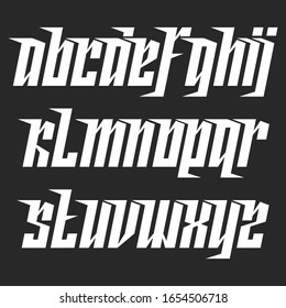 Modern Lowercase Italic Serif Font With Movement, Compact Dynamic Alphabet With A Slant, Aggressive Concise Letters With Sharp Spearhead.