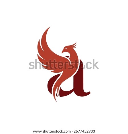 A modern lowercase letter 'a' logo combined with a phoenix icon, in a striking red and burgundy color. Symbolizes grace, strength, and renewal.