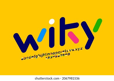 Modern lowercase style font, alphabet letters and numbers vector illustration