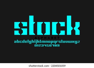 Modern lowercase style font design, alphabet and numbers vector illustration