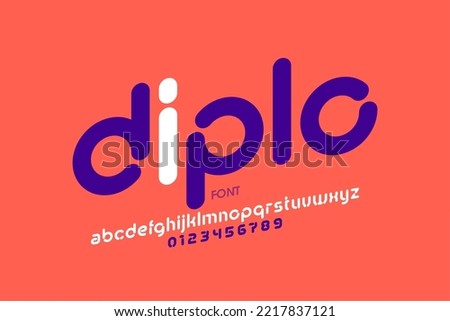Modern lowercase style font design, alphabet letters and numbers vector illustration