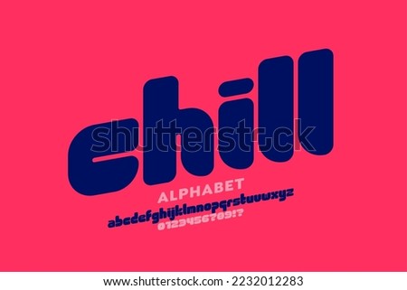 Modern lowercase style font design, alphabet letters and numbers vector illustration