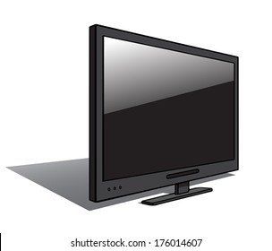 Modern LSD TV isolated on white. Vector illustration