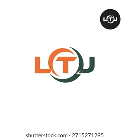 Monograma moderno de LTJ: Plantilla de logotipo de 3 letras limpia