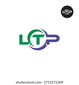 Monograma moderno de LTP: Plantilla de logotipo de 3 letras limpia