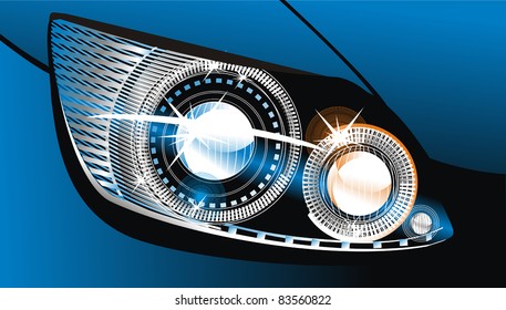 modern luminescent lamp design of a car