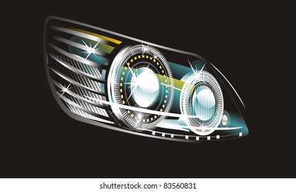 modern luminescent lamp design of a car