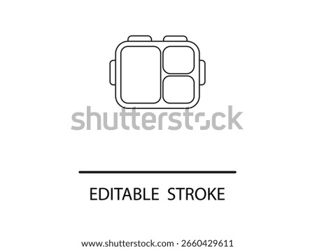 Modern lunch box vector illustration for meal planning and healthy eating, perfect for dieters and portion control with editable stroke.