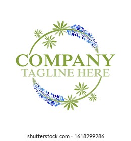 Modern lupine flower logo. Vector illustration.