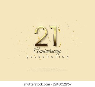Modern and luxurious 21st anniversary design. Premium vector editable.