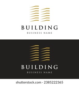 Modern and luxurious apartment building or homestay building logo. Logo for business, real estate, hotel and architecture.