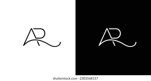 Modern and luxurious AR letter initial logo design 