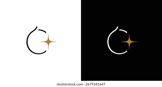 Diseño moderno y lujoso del logotipo de C