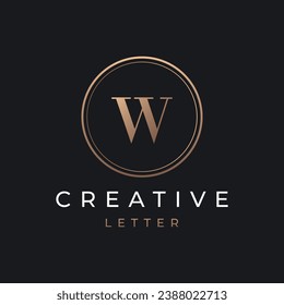 Modern and luxurious geometric W initial letter element. Logo for business, letter, business card, brand and company.