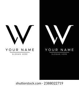 Modern and luxurious geometric W initial letter element. Logo for business, letter, business card, brand and company.