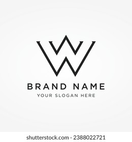 Modern and luxurious geometric W initial letter element. Logo for business, letter, business card, brand and company.