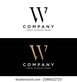 Modern and luxurious geometric W initial letter element. Logo for business, letter, business card, brand and company.