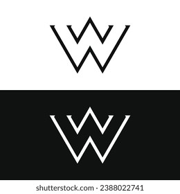 Modern and luxurious geometric W initial letter element. Logo for business, letter, business card, brand and company.